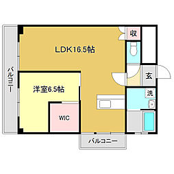 コーポ山崎 1LDKの間取図画像