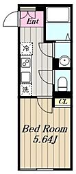 カインドネス本厚木West 1Kの間取図画像