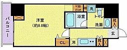 東京メトロ南北線 六本木一丁目駅 徒歩3分の賃貸マンション 12階1Kの間取り