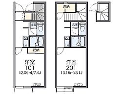 レオネクストクレストタウンC 1Kの間取図画像