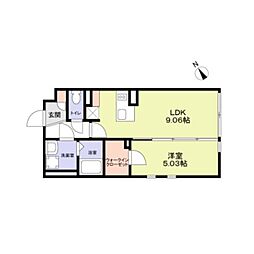 The Residence Ichigayadaimachi 1LDKの間取図画像