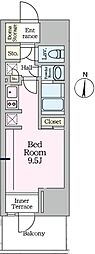 リビオメゾン東陽町ヒュッテ ワンルームの間取図画像