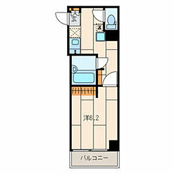 サンクレストビル 1Kの間取図画像