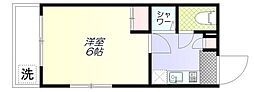プリオール新宿 1Kの間取図画像