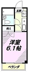 リヴァサイドフラッツ八王子 1Kの間取図画像