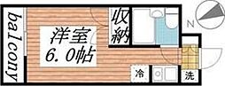メゾン・ド・トレゾール ワンルームの間取図画像