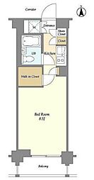 イプセ蒲田ウエスト ワンルームの間取図画像