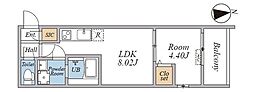 大田区南千束1丁目マンション 1LDKの間取図画像