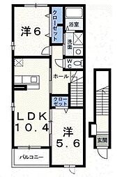レイングレース2 2LDKの間取図画像