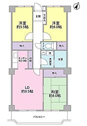 ジュノーヒル 3LDKの間取図画像