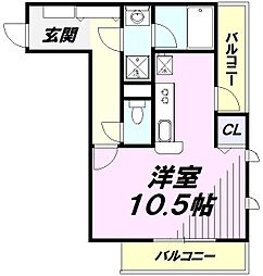 T.S.Court ワンルームの間取図画像
