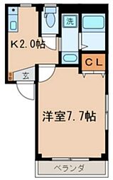 メゾン壱番館 1階1Kの間取り