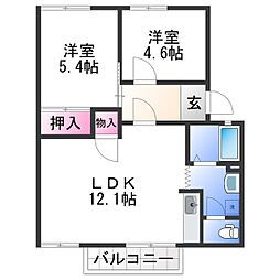 フレグランス雑賀 2階2LDKの間取り