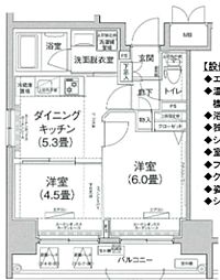 ルフレリバーサイド町屋 2DKの間取図画像