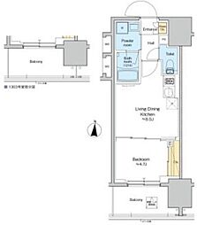 プラウドフラット錦糸町ウエスト 7階1LDKの間取り