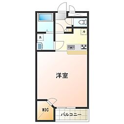 レオパレスおのさと ワンルームの間取図画像
