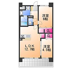 アトリエール堺寺地町 2LDKの間取図画像
