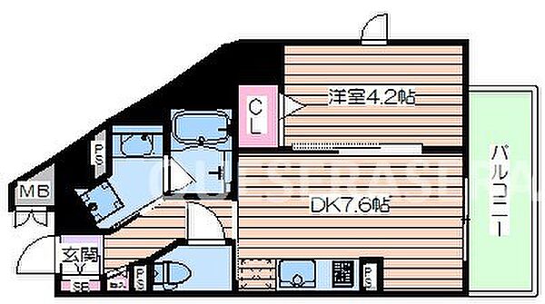 フォルテ福島 ｜大阪府大阪市福島区福島７丁目(賃貸マンション1DK・2階・35.62㎡)の写真 その2