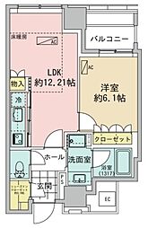 パークコート神宮前 The Air 3階1LDKの間取り