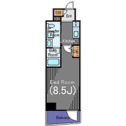 ステージファースト駒沢 1Kの間取図画像