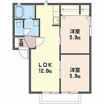 シャンボールハウスＢ 201 ｜ 福島県郡山市喜久田町字音路1-7（賃貸アパート2LDK・2階・50.00㎡） その2