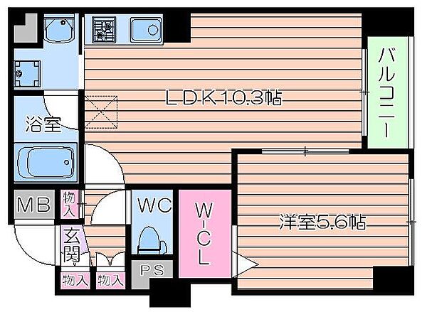 M.hills西本町 ｜大阪府大阪市西区西本町２丁目(賃貸マンション1LDK・4階・38.73㎡)の写真 その2