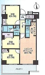アーク金町レジデンス 6階3LDKの間取り