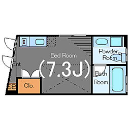 グランレジデンス駒沢大学S 3階ワンルームの間取り