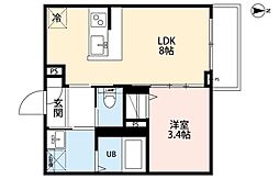 robot home 西大宮II 2階1LDKの間取り