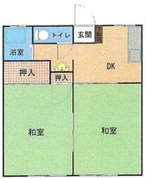 シャトー内田 2DKの間取図画像