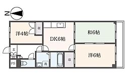 マイタウン鶴間 3DKの間取図画像