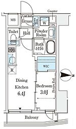 イプセ押上 4階1DKの間取り