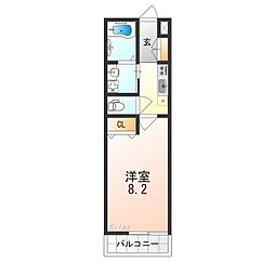 リレックス緑ヶ丘中町 1階1Kの間取り
