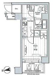 PREMIUM CUBE 大森DEUX 6階1Kの間取り