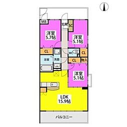 テラフォルトゥーナ 3LDKの間取図画像