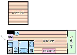 Cosmo Life Katayama 7階ワンルームの間取り