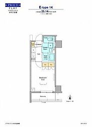 プラウドフラット本所吾妻橋 1Kの間取図画像
