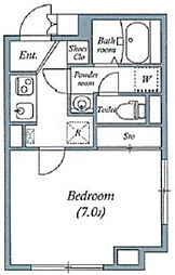 リーガランド西小山 4階1Kの間取り