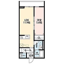 Ｌａ Ｌｉｂｅｌｌｕｌｅ 二本榎 2階1LDKの間取り