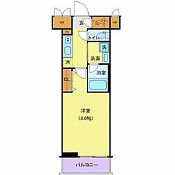 東京メトロ有楽町線 辰巳駅 徒歩9分の賃貸マンション 5階1Kの間取り
