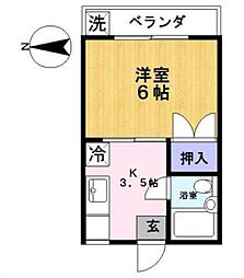 第三青山マンション 1Kの間取図画像