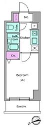 RESIDIA船橋4 1Kの間取図画像