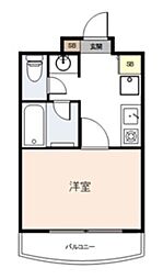 エスパル汐見 3階1Kの間取り
