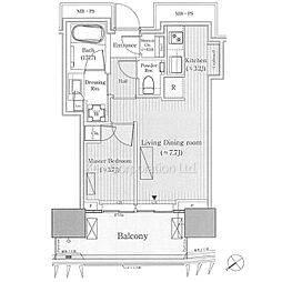 パークコート赤坂檜町ザタワー 4階1LDKの間取り