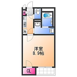 南海線 泉佐野駅 徒歩9分の賃貸アパート 2階1Kの間取り