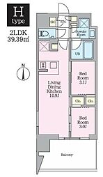 クレストコート東陽町 2LDKの間取図画像