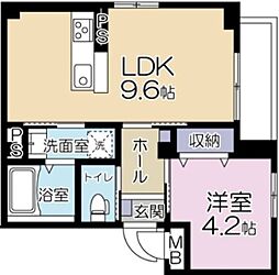 ステラ代田橋 2階1LDKの間取り