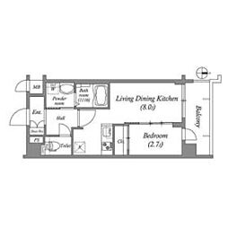 アドバンス京都クラッセ 1階1LDKの間取り