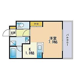 ソレイユ曙 ワンルームの間取図画像