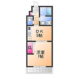 Feliz高石千代田 3階1DKの間取り